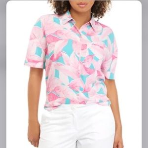 Cabana by Crown and Ivy Palm Print Collared Shirt